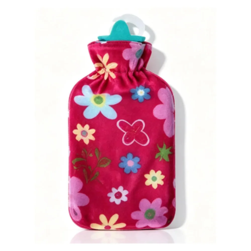 Bouillotte – bouteille fleurie flanelle