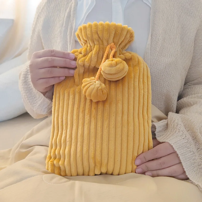 Bouillotte en peluche jaune